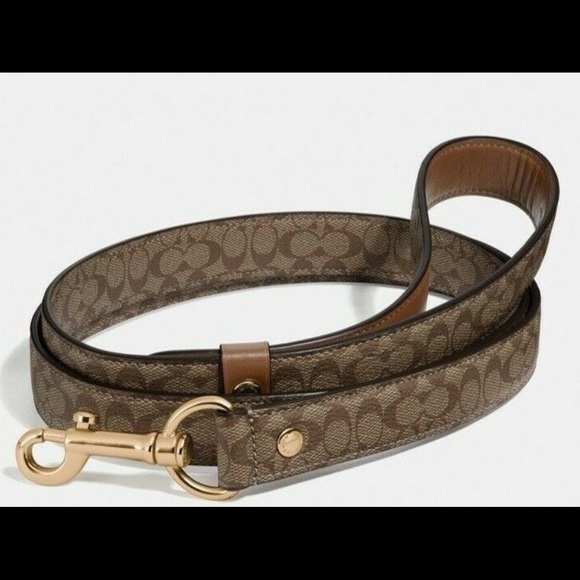 Coach Other - Coach Pet Leash Large Signature Leather NWT